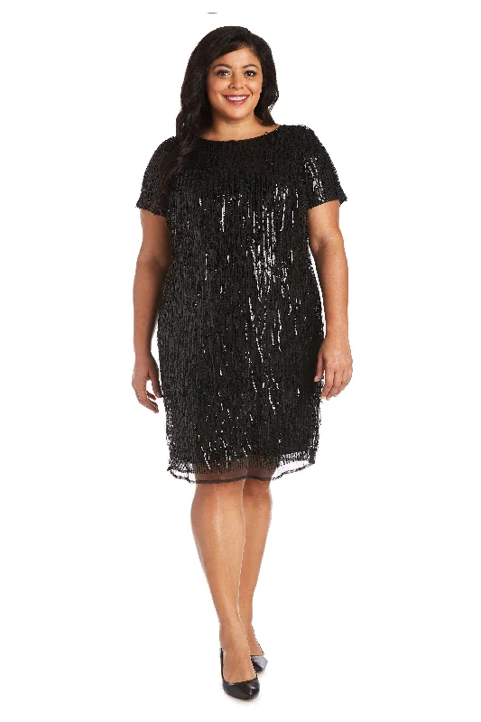 Glamour dresses for red carpet appearancesR&M Richards 7071W Short Plus Size Sequins Dress