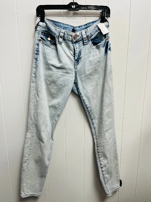 Stretch denim with spandex for added flexibilityJeans Straight By True Religion In Blue Denim, Size: 6