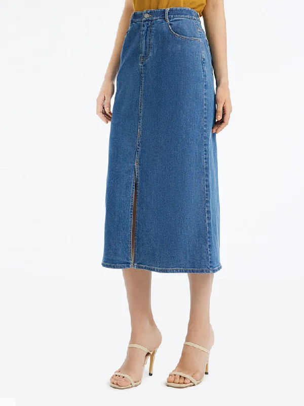 Cotton women's leggingsSlit Washed Denim Half Women Skirt