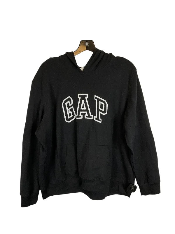 women's hooded jumpers with three-quarter sleevesSweatshirt Hoodie By Gap In Black, Size: Xxl