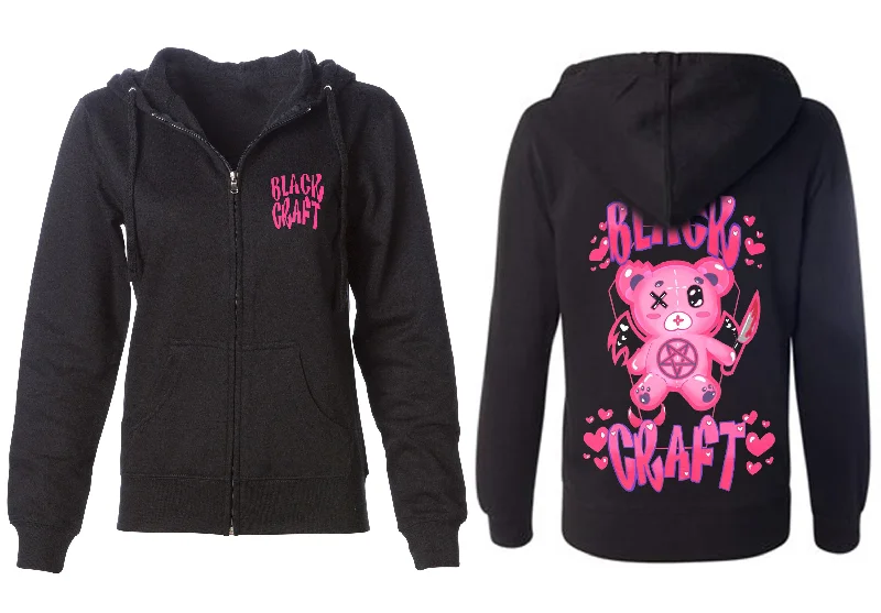 women's hooded jumpers with a ruffle trim on the sleeves and hoodLove You To Death - Women's Zip Up