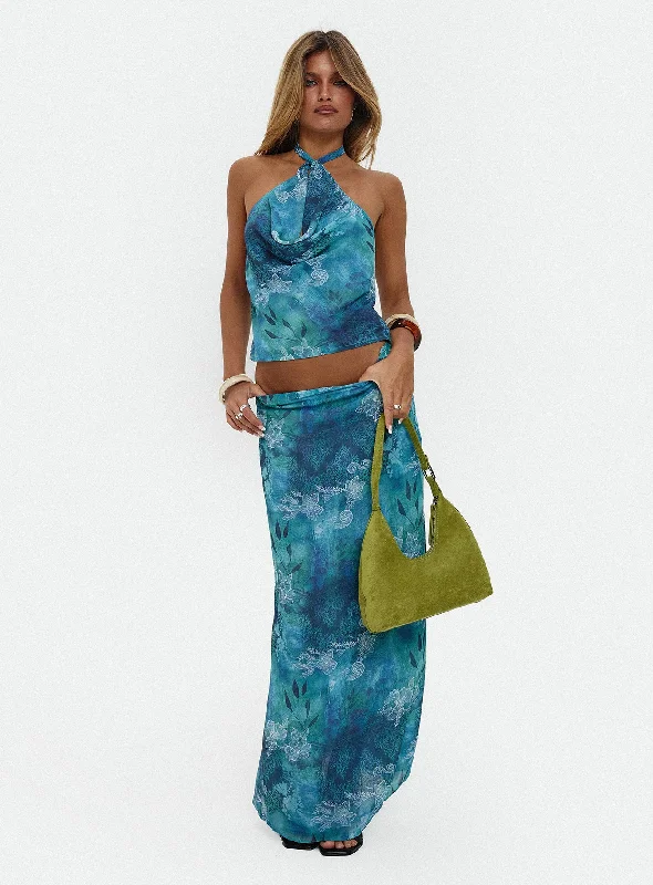 Midi dresses for womenEleganza Maxi Skirt Blue Multi