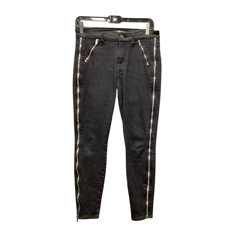 Skinny jeans with a cropped hem for a trendy lookJeans Designer By 7 For All Mankind In Black, Size: 4