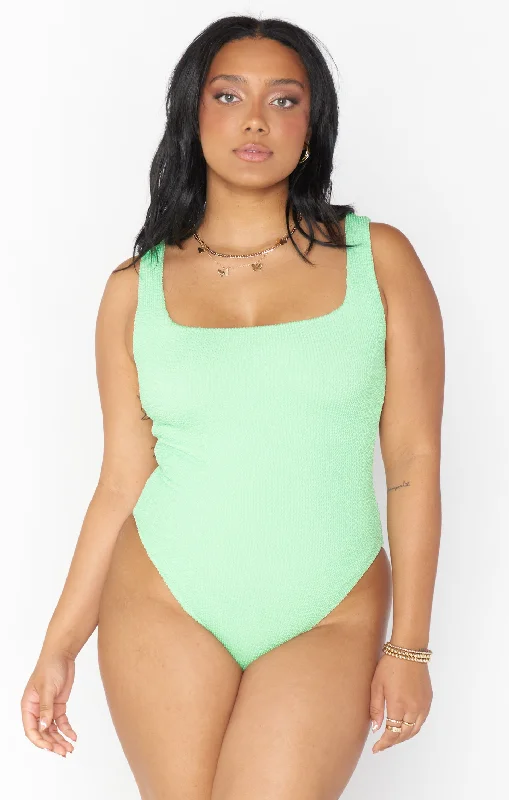 low-cut swimsuitThe Scrunch One Piece ~ Green Melon