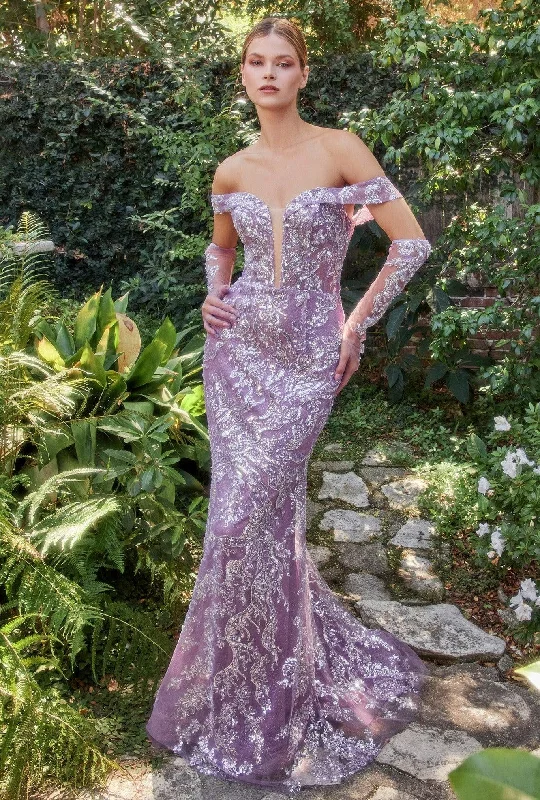 Synthetic dresses for budget-friendly optionsAndrea & Leo A1163 Off Shoulder Beaded Mermaid Prom Dress