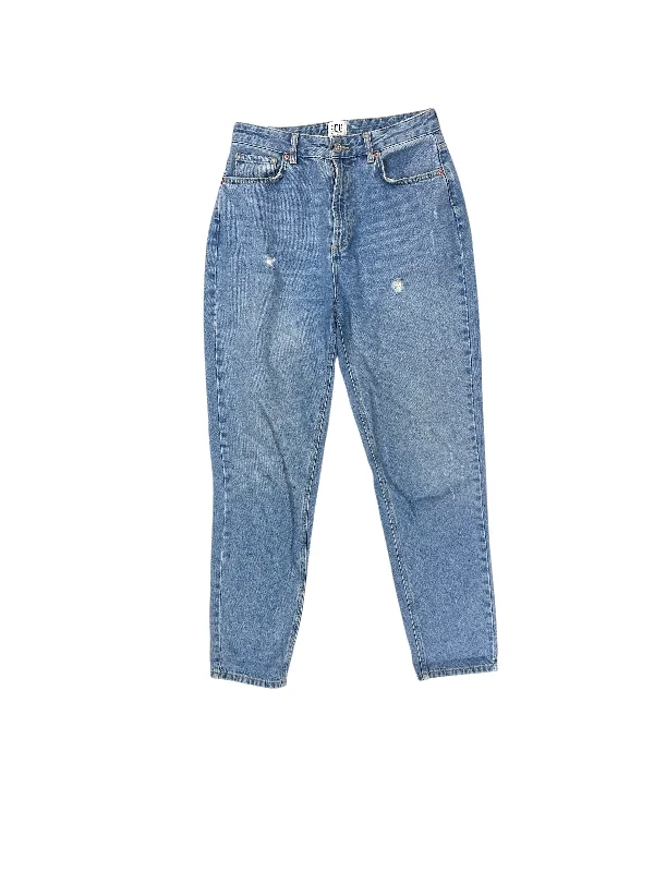 Jeans with distressing at the kneesJeans Straight By Bdg In Blue Denim, Size: 8