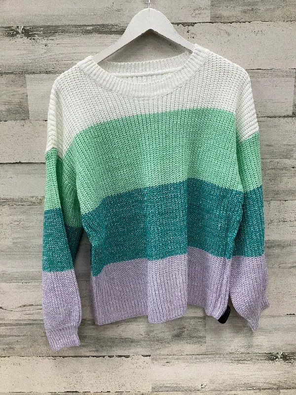 Teal women's sweaterSweater By Clothes Mentor In Green & White, Size: M