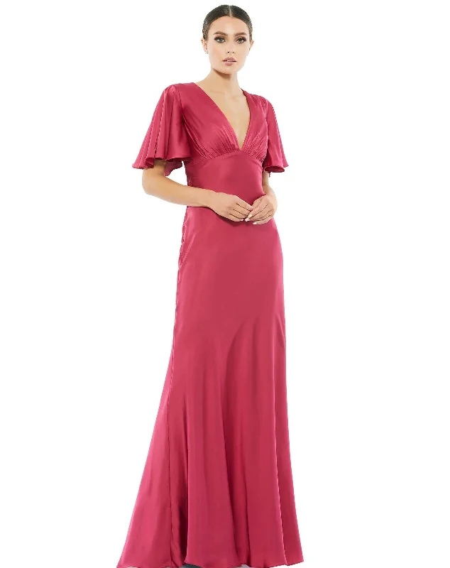 Workwear women's dressesMac Duggal 55402 Long Formal Satin Evening Dress