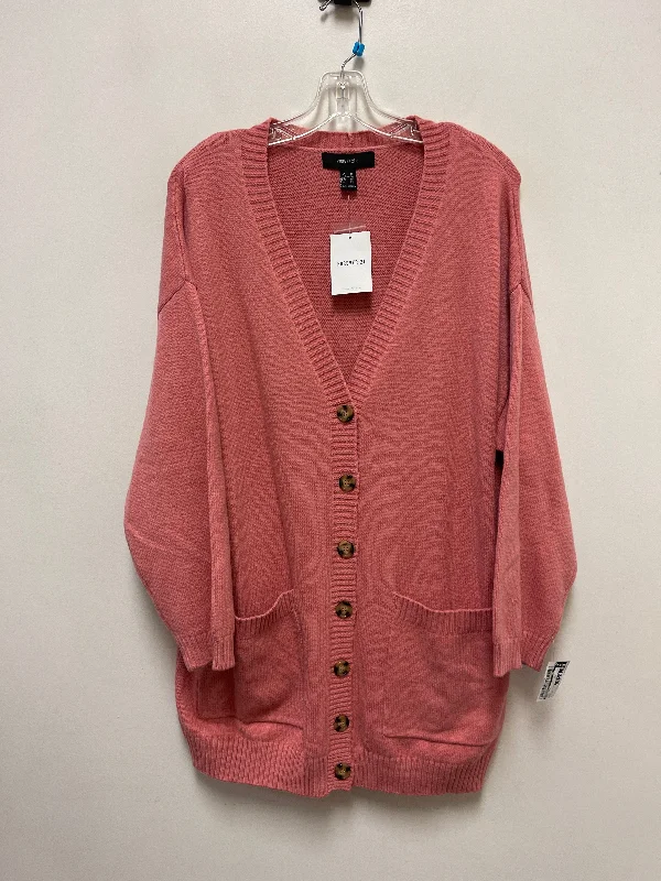 Yoga women's sweaterCardigan By Forever 21 In Pink, Size: 3x