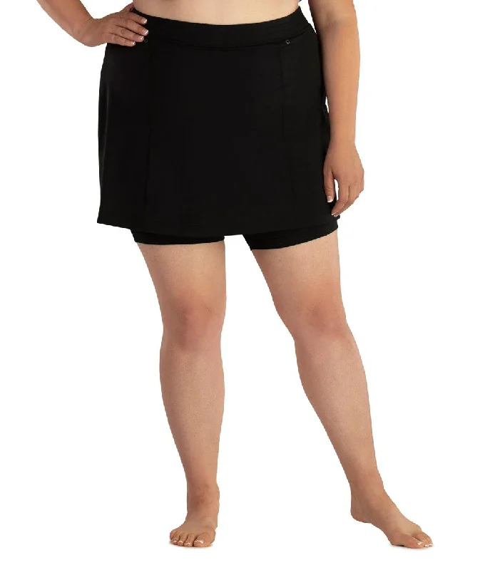 swimsuit with detachable strapsQuikEnergy Swim Skirt with Short Black