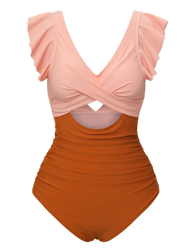 cut-out swimsuitSkin & Orange 1940s Ruffle Cutout Swimsuit