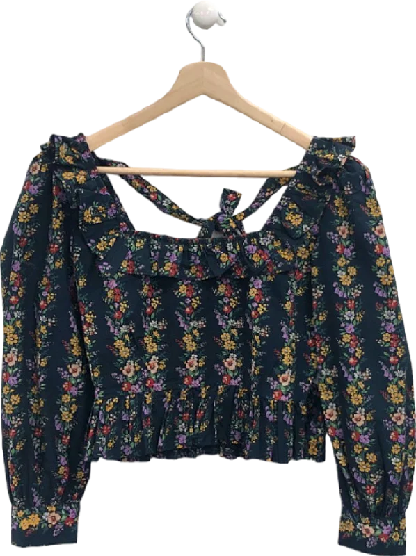 Sequined women's sweaterPink City Prints Multicolour Floral Top UK XS