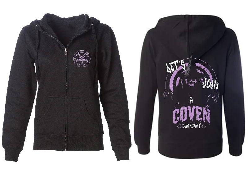 women's hooded sweatshirts with a sheer overlay for a layered lookI Joined A Coven - Women's Zip Up