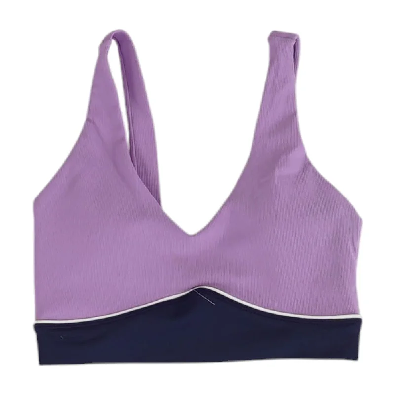 women's suit sets with slim fitsPurple Solid Sports Bra