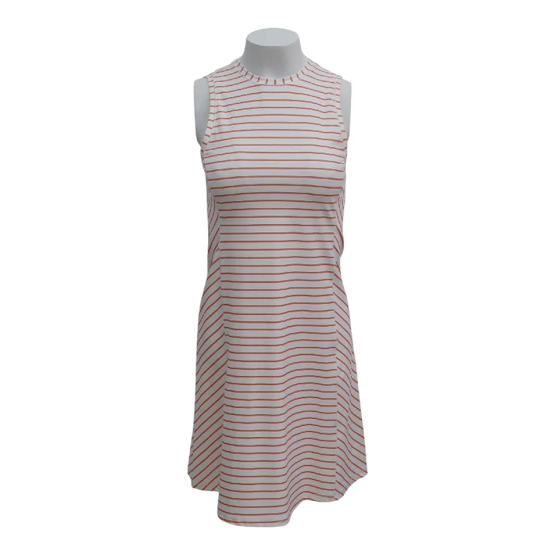 formal women's attire setsCoral Striped Midi Dress