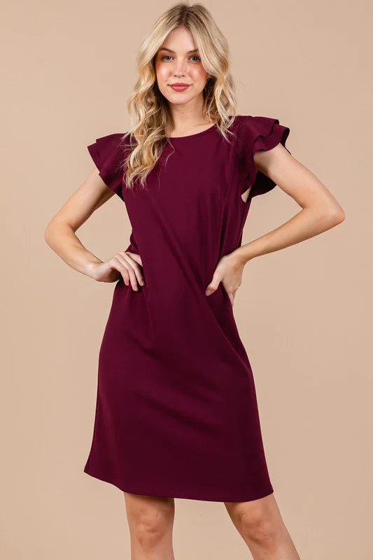 Summer dresses for hot weatherBurgundy Ruffle Dress