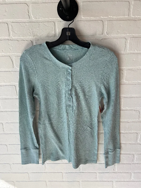 Travel women's topsTop Long Sleeve Basic By Aerie In Aquamarine, Size: M