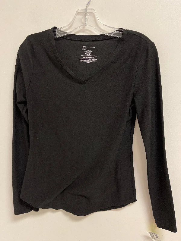 Navy blue women's topsTop Long Sleeve Basic By No Boundaries In Black, Size: M