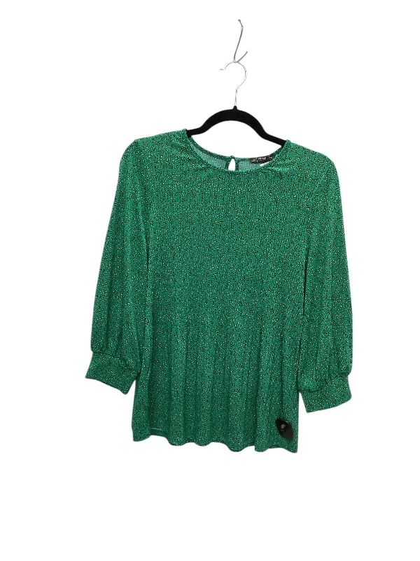 Luxury women's topsTop Long Sleeve By Adrianna Papell In Green, Size: M