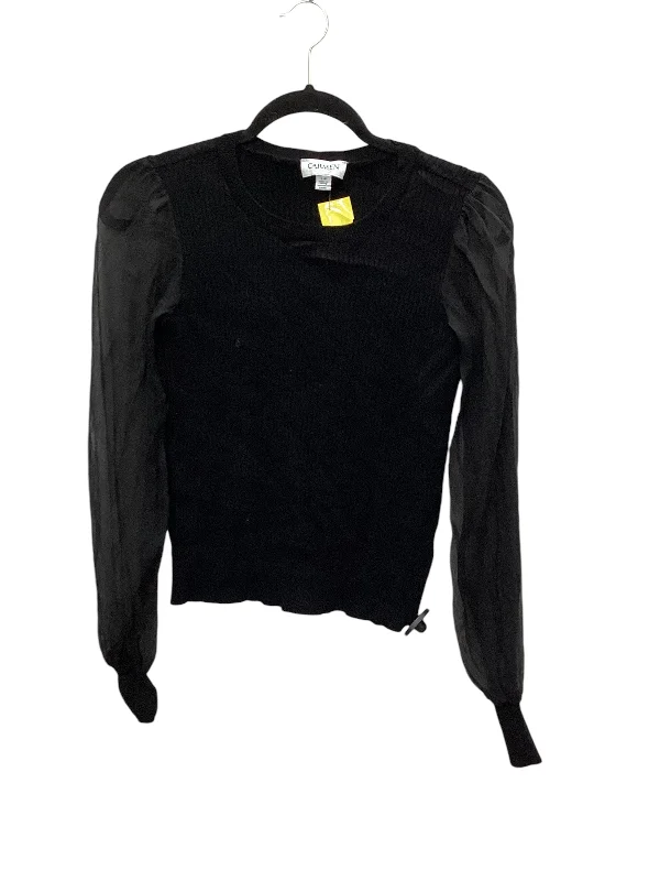 Earth-tone women's topsTop Long Sleeve By Carmen By Carmen Marc Valvo In Black, Size: S