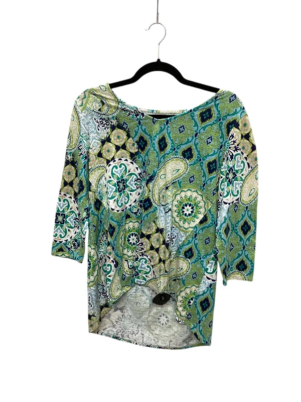 Machine-washable women's topsTop Long Sleeve By Chicos In Blue & Green, Size: M