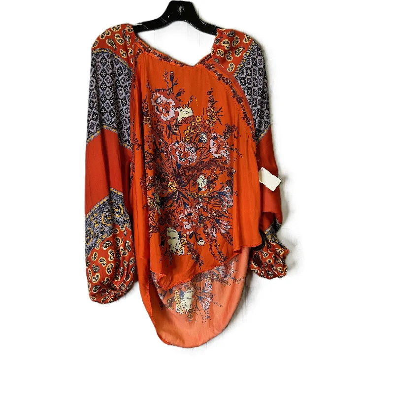 Cropped women's topsTop Long Sleeve By Free People In Orange, Size: M