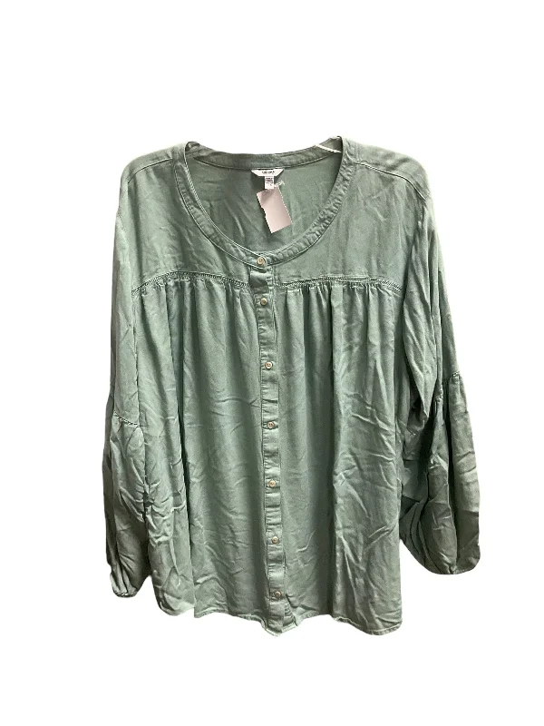 Maternity women's topsTop Long Sleeve By Sonoma In Green, Size: 4x