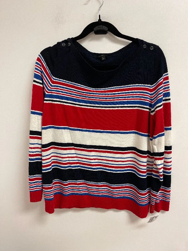 Pastel women's topsTop Long Sleeve By Talbots In Blue & Red & White, Size: 1x