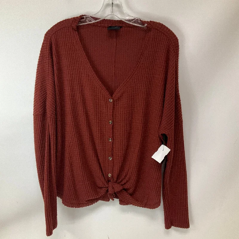 Fine knit women's topsTop Long Sleeve By Urban Outfitters In Red, Size: M