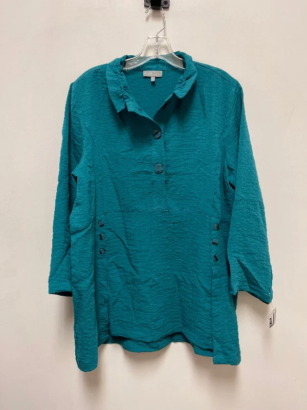 Elegant women's topsTunic Long Sleeve By Habitat In Teal, Size: L