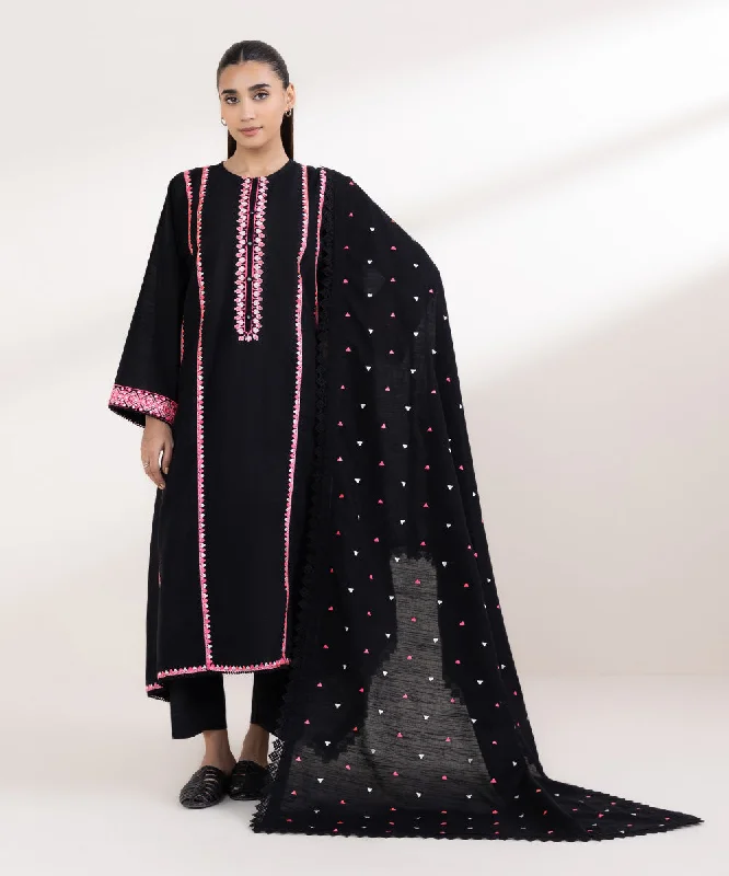 Spring women's topsEmbroidered Khaddar Dupatta