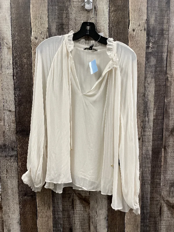 Vintage women's topsBlouse Long Sleeve By Banana Republic In Ivory, Size: S