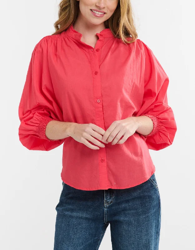 White women's topsClara Shirt - Red