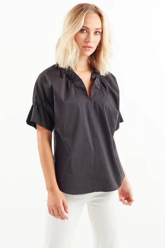 High-street women's topsCrosby Black Poplin Shirt