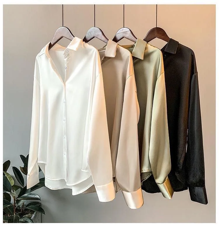 Layering women's topsHathor Luxury Satin Shirts