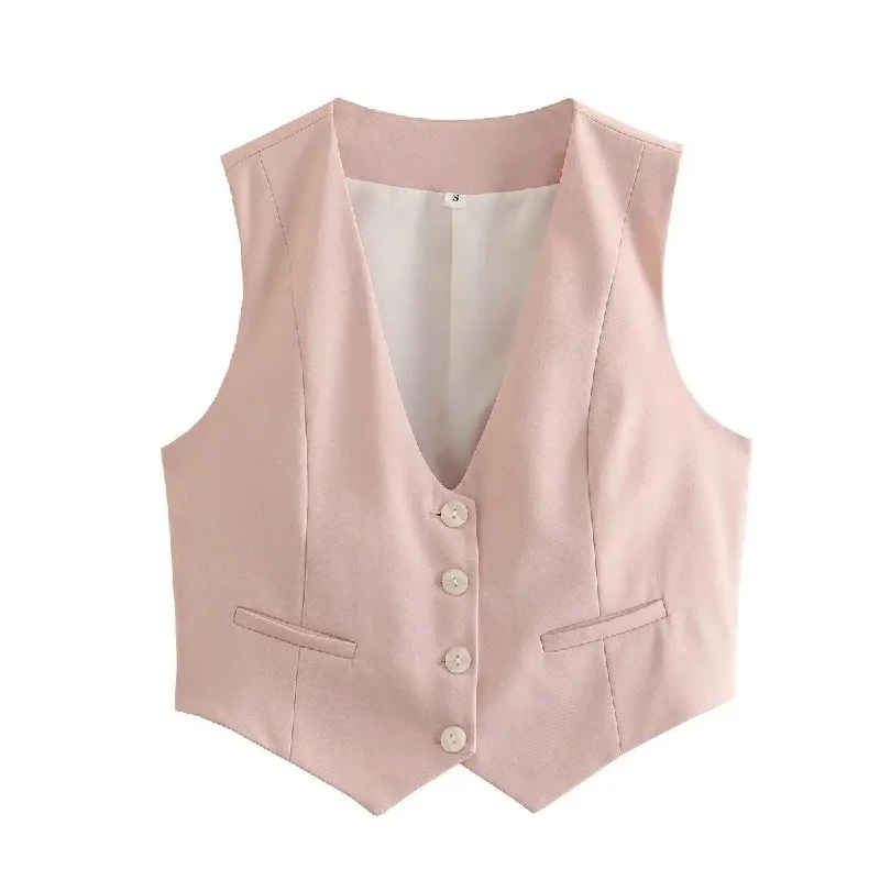 Spaghetti strap women's topsHelen Statement Vest Tops in Peach