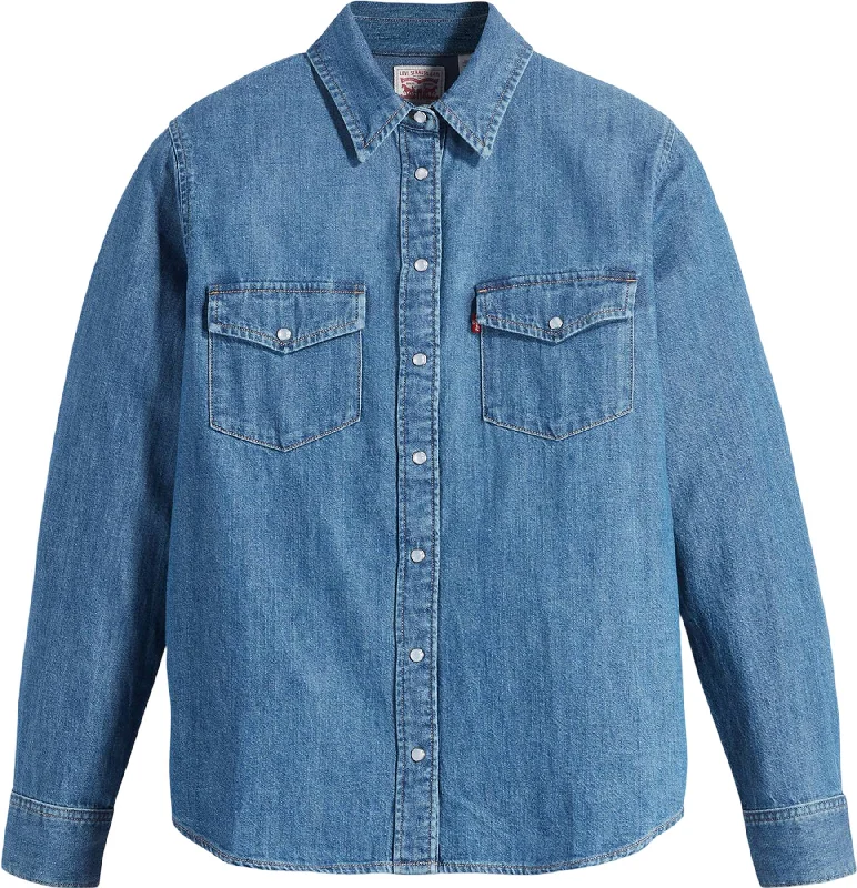 Winter women's topsEssential Western Denim Shirt - Women's|-|Chemise en denim Western Essential - Femme