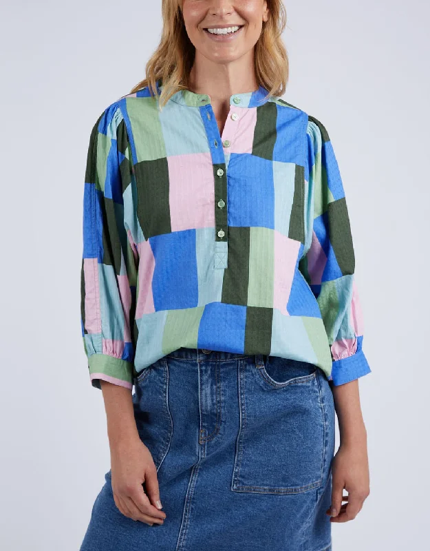 Camo print women's topsOdyssey Shirt - Blue/Green Print