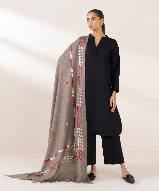 Local artisan women's topsHand Embroidered Wool Shawl